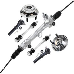 Detroit Axle - مجموعة التعليق الأمامي لعام 1994-2004 فورد موستانج ، 1 رف التوجيه المتأكلي وينيرون 2 محاور العجلة مع ABS 2 قضبان التعادل الخارجية 2 قضبان التأثير in Kuwait