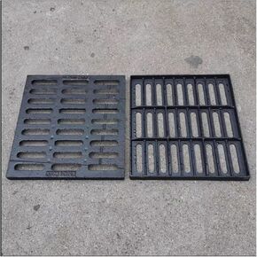 Cast Iron Trench Drain Grate, Outdoor Drain Cover, Heavy Duty Black Rectangle Sewer Channel Grate，Black Rectangle Drainage Grates for Garage/Factory/Driveway/Parking Lot/ in Kuwait