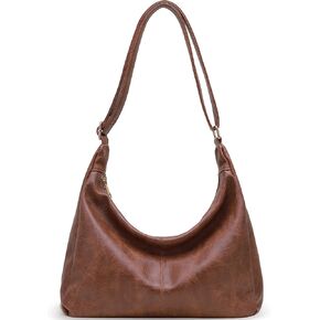Hobo Bags for Women Retro Vegan Leather Shoulder Handbag Foldable Slouchy Tote Crossbody Purses in Saudi Arabia