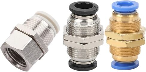 لوحة تقسيم مشتركة هوائية مباشرة من خلال موصل سريع للقصبة الهوائية توصيل سريع من خلال لوحة خيط خارجي PM8/10/12 خيط داخلي PMF (أبيض PMF 10-03) in Kuwait