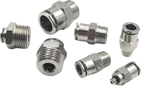 Copper Nickel-plated Pneumatic Quick connector PT1/8 1/4 3/8 1/2 M5 External Thread PU Hose 4 6 8 10 12mm Full Copper Connector(PC12-02) in Saudi Arabia