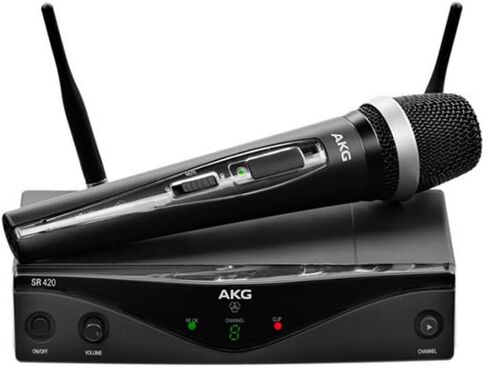 AKG Pro Audio WMS420 Vocal Set Band A Wireless Microphone System with SR420 Stationary Receiver, and HT420 Handheld Transmitter in Saudi Arabia