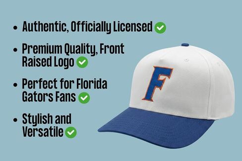 Officially Licensed University Florida Gators Hat Classic MVP White/Blue Snapback Adjustable Embroidered Team Logo Baseball Sports Cap in Saudi Arabia