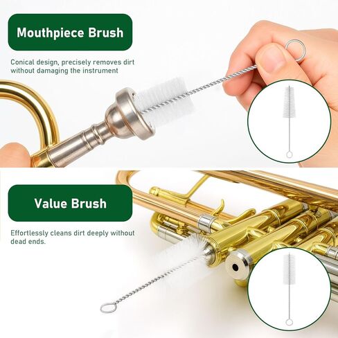 12pc Trumpet Cleaning Kit - Powerful Clean and Restores Smooth Valve Action, Maintain Trumpet and Sound Quality, Ideal Gift for Musicians in Saudi Arabia