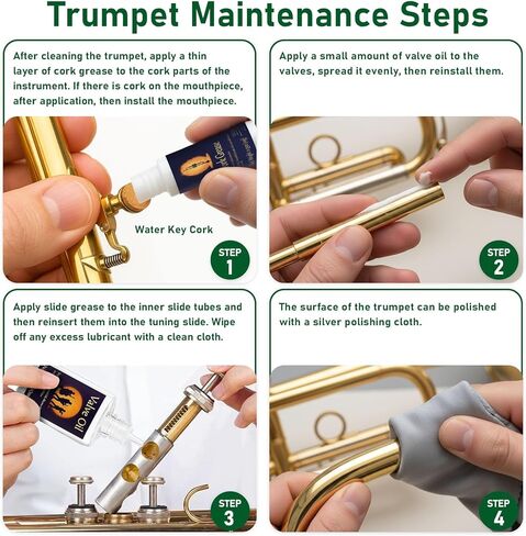 12pc Trumpet Cleaning Kit - Powerful Clean and Restores Smooth Valve Action, Maintain Trumpet and Sound Quality, Ideal Gift for Musicians in Saudi Arabia