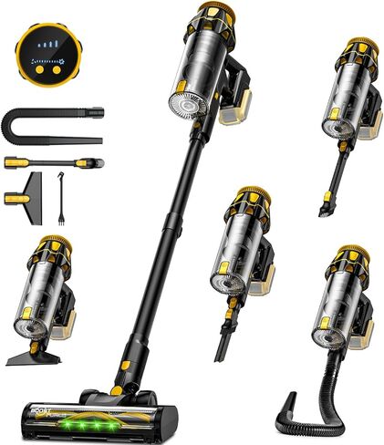 Cordless Vacuum Cleaner for DeWalt 20V Battery, 45KPA 400W Vacuum Cleaners for Home, Self-Standing Stick Vac w/LED Display, Anti-Tangle Lightweight Vacuum for Carpet, Floor, Car(Battery Not Included) in Saudi Arabia