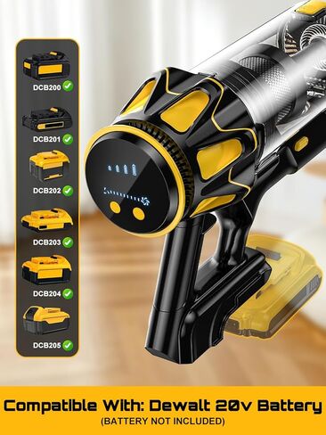 Cordless Vacuum Cleaner for DeWalt 20V Battery, 45KPA 400W Vacuum Cleaners for Home, Self-Standing Stick Vac w/LED Display, Anti-Tangle Lightweight Vacuum for Carpet, Floor, Car(Battery Not Included) in Saudi Arabia
