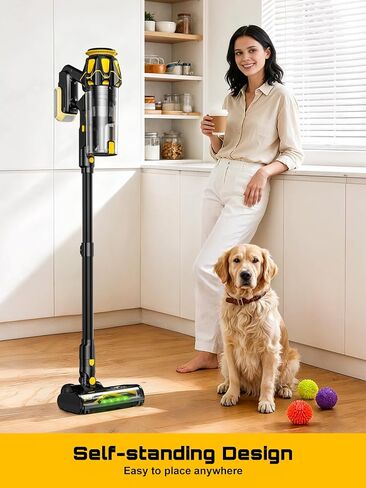 Cordless Vacuum Cleaner for DeWalt 20V Battery, 45KPA 400W Vacuum Cleaners for Home, Self-Standing Stick Vac w/LED Display, Anti-Tangle Lightweight Vacuum for Carpet, Floor, Car(Battery Not Included) in Saudi Arabia