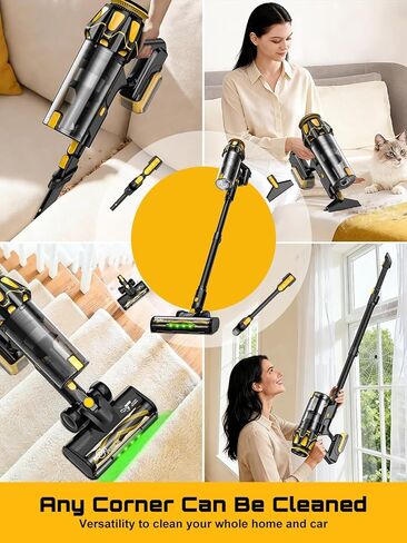 Cordless Vacuum Cleaner for DeWalt 20V Battery, 45KPA 400W Vacuum Cleaners for Home, Self-Standing Stick Vac w/LED Display, Anti-Tangle Lightweight Vacuum for Carpet, Floor, Car(Battery Not Included) in Saudi Arabia