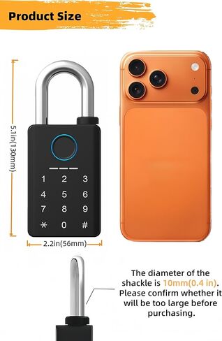 قفل بصمة الإصبع عالي التحمل مع نسخة احتياطية للمفاتيح، قفل بوابة ذكي مقاوم للماء في الهواء الطلق مع بطاقة IC، 5 طرق لفتح القفل الذكي in Kuwait