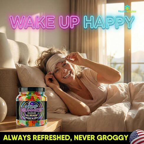 Hemp Gummies For Deep Sleep Peace And Relaxation-Hemp Edibles Fruity Candy-Made In USA-95 Gummy Bears in Kuwait
