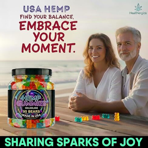 Hemp Gummies For Deep Sleep Peace And Relaxation-Hemp Edibles Fruity Candy-Made In USA-95 Gummy Bears in Kuwait