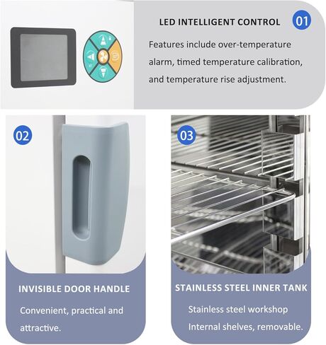 فرن تجفيف حراري رقمي بالهواء القسري، 2 رفوف، سعة كبيرة 210 لتر، فرن تسخين، تحكم في درجة الحرارة، مروحة أوتوماتيكية، سرعة قابلة للتعديل 220 فولت 3 كيلو وات in Kuwait