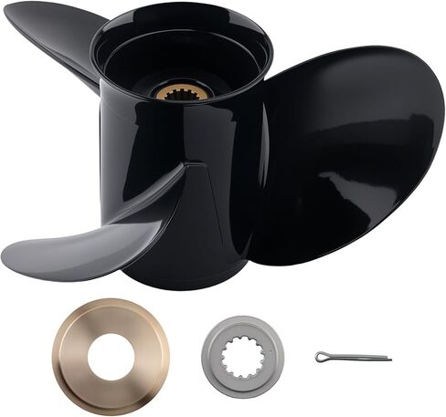 maXpeedingrods 3 Blades 13 1/4 X 17 Aluminum Boat Propeller for Johnson Evinrude Outboard 40-140 HP 13 Spline Tooth, RH, Parts No# 765183 in Saudi Arabia