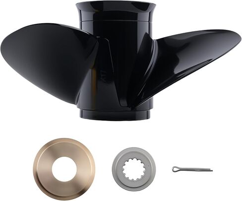 maXpeedingrods 3 Blades 13 1/4 X 17 Aluminum Boat Propeller for Johnson Evinrude Outboard 40-140 HP 13 Spline Tooth, RH, Parts No# 765183 in Saudi Arabia