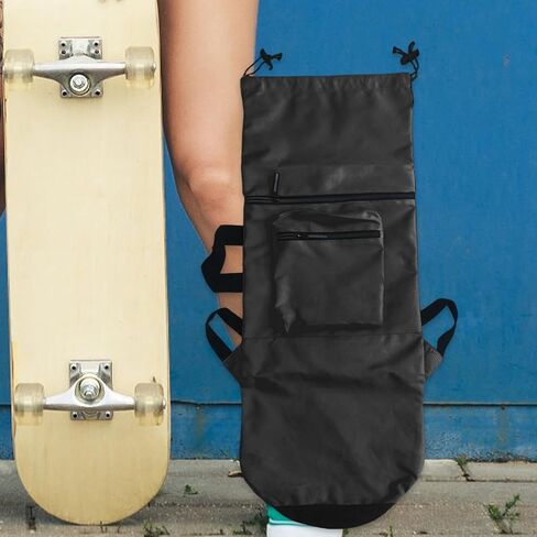 pistro Skateboard Carry Case Storage Backpack Water Resistant with Handle Shoulder Bag Organizer for Skate Enthusiasts Traveling- Black Longboard in Kuwait