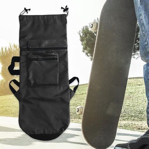 pistro Skateboard Carry Case Storage Backpack Water Resistant with Handle Shoulder Bag Organizer for Skate Enthusiasts Traveling- Black Longboard in Kuwait