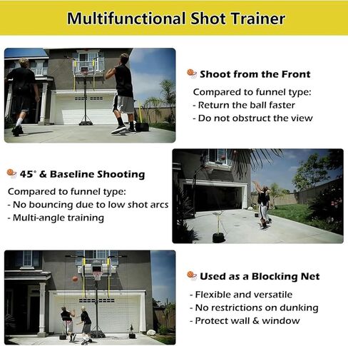Basketball Rebounder Shot Returner Large Air Defense Return Net Guard Ball with 90° - Rotating Hoop Rebound Back Netting Attachment for Home & Re in Saudi Arabia