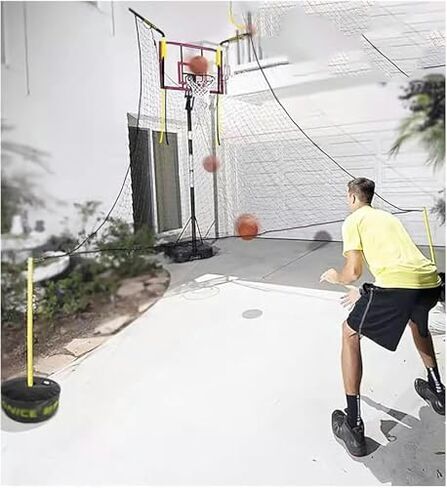 Basketballtrainer Basketball Air Defense Return Net Guard 16FT X Adjustable Rotating Hoop Rebound Back Netting Attachment in Saudi Arabia