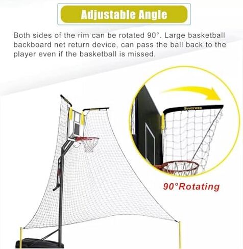 Basketballtrainer Basketball Air Defense Return Net Guard 16FT X Adjustable Rotating Hoop Rebound Back Netting Attachment in Saudi Arabia