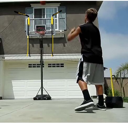 Basketball Hoop Returner Return Attachment Shot NET 4.8mX4.8m Polyester Net Shooting Practice Aid with and - Support in Saudi Arabia