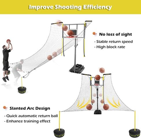 Basketball Rebounder Shot Returner Ball Return Net Guard - Hoop Accessories Removable Shooting Aid for 3-Pointers/Free-Throw Practice Suspended School in Saudi Arabia