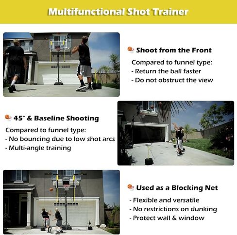 Basketball Rebounder Shot Returner Ball Return Net Guard - Hoop Accessories Removable Shooting Aid for 3-Pointers/Free-Throw Practice Suspended School in Saudi Arabia