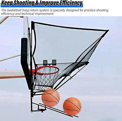 Basketball Hoop Returner Return Attachment 180 Degrees Rotatable Shot Rebounder Return/Heavy Duty Automatic Ball Chute in Saudi Arabia