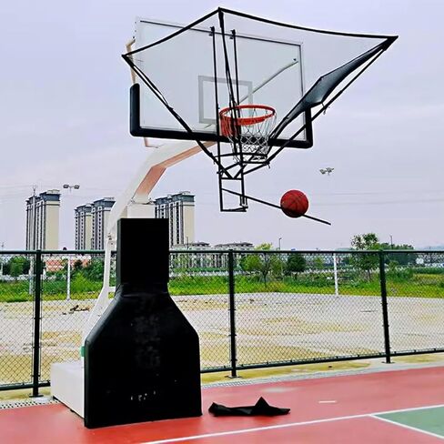 Basketball Hoop Returner Shot Return Apparatus Folding Rebounding Net Rotating Black Iron Practice Attachment Suitable for Children Youth and Adul in Saudi Arabia