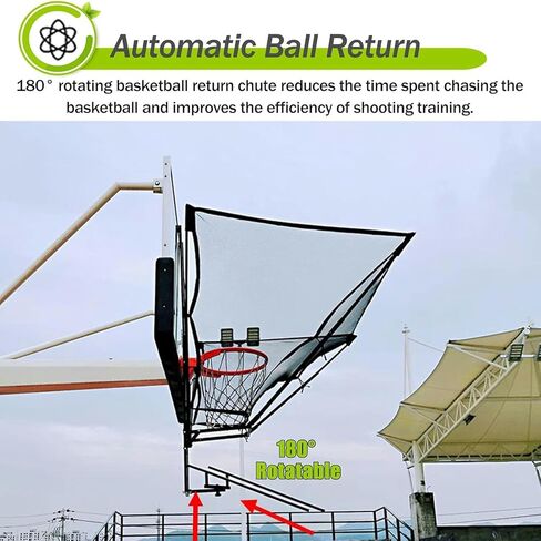 Basketball Hoop Returner Shot Return Apparatus Folding Rebounding Net Rotating Black Iron Practice Attachment Suitable for Children Youth and Adul in Saudi Arabia