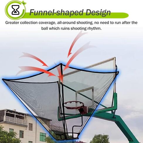 Basketball Hoop Returner Shot Return Apparatus Folding Rebounding Net Rotating Black Iron Practice Attachment Suitable for Children Youth and Adul in Saudi Arabia