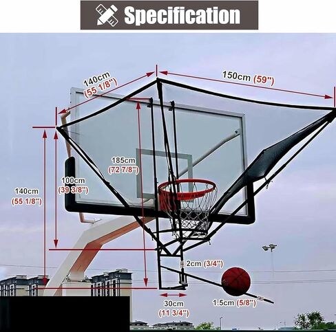 Basketball Rebounder Shot Returner Hanging Hoop Ball Return Net for Outdoor Shooting Trainer Aid in Saudi Arabia