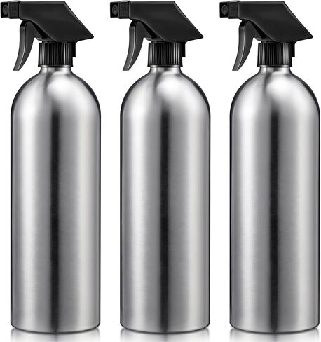 3 Pack 1000ml/32oz Aluminum Spray Bottles with Nozzle Silver Metal Aluminum Refillable Spray Bottles Tools for Hair Plants Gardening BBQ Grill Restaurants Cooking Men Women Gardeners in Saudi Arabia