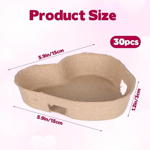 Rainmae 30 Pack Heart Shaped Natural Pulp Fiber Berry Basket Fresh Small Fruit Basket for Strawberry Blueberry Vegetable Molded Berry Packaging Container Farmers Market Grocery Party Decor in Saudi Arabia