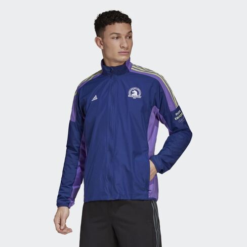 ADIDAS MEN’S BOSTON MARATHON 2022 WINDBREAKER JACKET, VICTORY BLUE, XL in Saudi Arabia