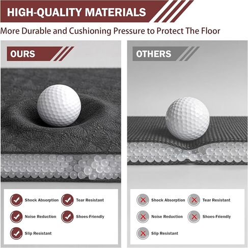 Stepwaver Extra Large Exercise Mat, 6'x4'/7'x5' /8'x5' (6mm) Thick Workout Mat for Home Gym & Garage Flooring, Shoe-Friendly, Non-Slip, Ultra Durable, Thick Large Workout Mats for Home Workouts in Kuwait