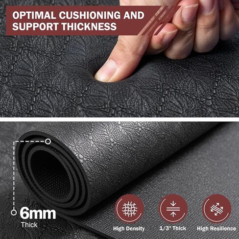 Stepwaver Extra Large Exercise Mat, 6'x4'/7'x5' /8'x5' (6mm) Thick Workout Mat for Home Gym & Garage Flooring, Shoe-Friendly, Non-Slip, Ultra Durable, Thick Large Workout Mats for Home Workouts in Kuwait