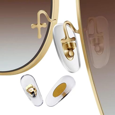 Replacement Nose Pads 16mm Push-in for Ray Ban RB6335 Eyeglasses Sunglass Repair Kits (Gold) in Saudi Arabia