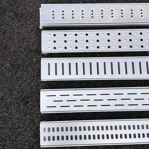 2 Ft Channel Drain, Outdoor Metal Drainage Grates for Yard Driveway Walkway Floor, U Shaped Trough Cover Plate Trench Low Profile Durable (Color : Style 1) in Saudi Arabia
