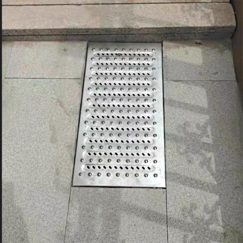 304 Stainless Steel Channel Drain Grate Cover, Metal Drainage Grates with Non-Slip Dots, Grate Covers for Kitchen/Yard/Sewer/Sidewalk/Fence Line(58 * 30 * 2.5cm/22.8 * 11 in Saudi Arabia