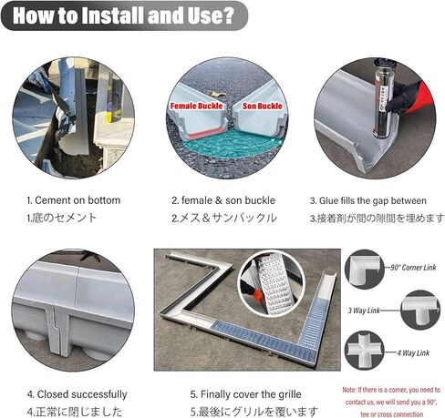 2 Ft Channel Drain, Outdoor Metal Drainage Grates for Yard Driveway Walkway Floor, U Shaped Trough Cover Plate Trench Low Profile Durable (Color : Style 5) in Saudi Arabia