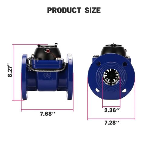 2.5" Woltmann Helix Water Meter, Pulse Output, Epoxy-Coated Cast Iron, Accuracy Class B, Resistant Seals, Cubic Meter, Non-Potable Use in Kuwait