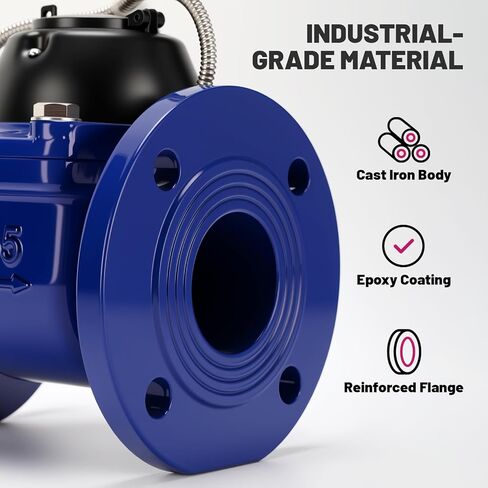 2.5" Woltmann Helix Water Meter, Pulse Output, Epoxy-Coated Cast Iron, Accuracy Class B, Resistant Seals, Cubic Meter, Non-Potable Use in Kuwait