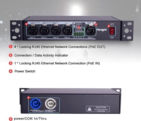 يتوفر محول شبكة POE لإشارة المرحلة Pknight etherCON in Kuwait