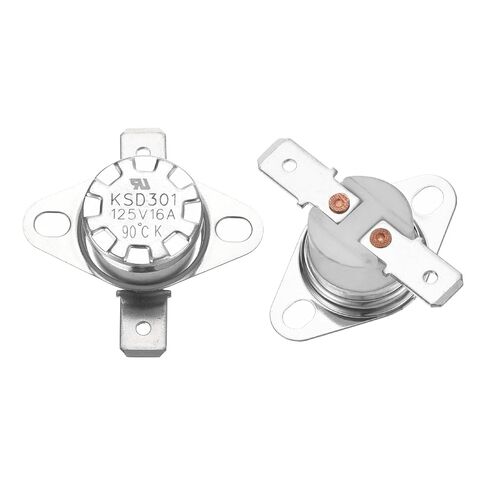 uxcell 2pcs KSD301 Thermostat 90°C/194°F 16A Normally Open N.O Adjust Snap Disc Temperature Switch for Microwaves,Oven,Coffee Maker,Ceramic Material in Saudi Arabia