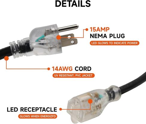 Roastove Thermostat for Heat Cable, Outdoor 120V Automatic On/Off at 37°F & 50°F, 15A Industrial Grade Weatherproof Power Cord, 16 Inch, Easy Install for Roof & Gutter De-Icing in Kuwait