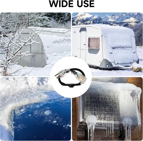 Roastove Thermostat for Heat Cable, Outdoor 120V Automatic On/Off at 37°F & 50°F, 15A Industrial Grade Weatherproof Power Cord, 16 Inch, Easy Install for Roof & Gutter De-Icing in Kuwait