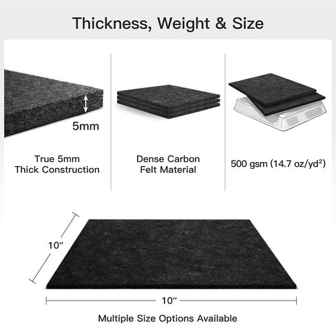 Fireproof Welding Blanket – 2 Pack 10x10 Inch, Matska Carbon Felt Soldering Mat & Pad, ASTM D6413 Certified 5mm Flame Retardant Fabric, Heat Shield for Brazing, Stove Wick, Black in Saudi Arabia