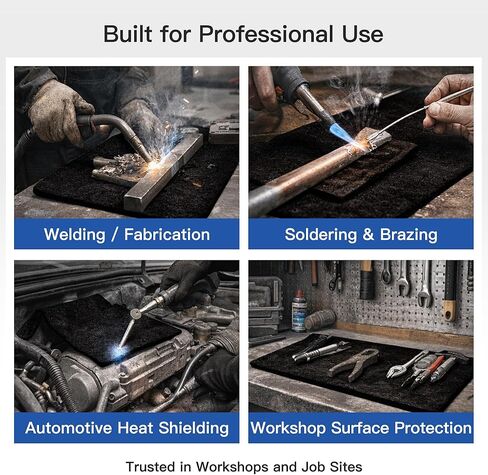 Fireproof Welding Blanket – 2 Pack 10x10 Inch, Matska Carbon Felt Soldering Mat & Pad, ASTM D6413 Certified 5mm Flame Retardant Fabric, Heat Shield for Brazing, Stove Wick, Black in Saudi Arabia