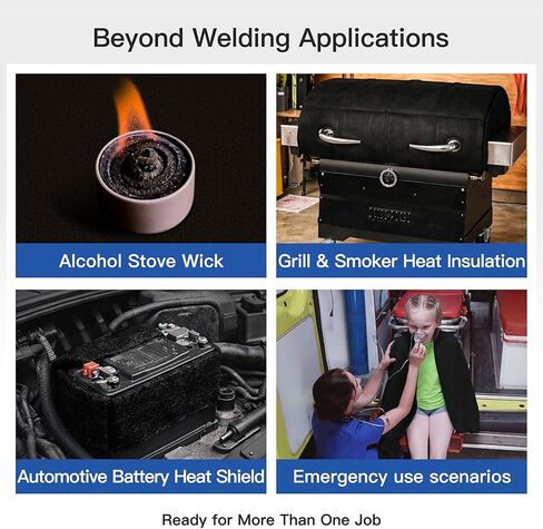 Fireproof Welding Blanket – 2 Pack 10x10 Inch, Matska Carbon Felt Soldering Mat & Pad, ASTM D6413 Certified 5mm Flame Retardant Fabric, Heat Shield for Brazing, Stove Wick, Black in Saudi Arabia